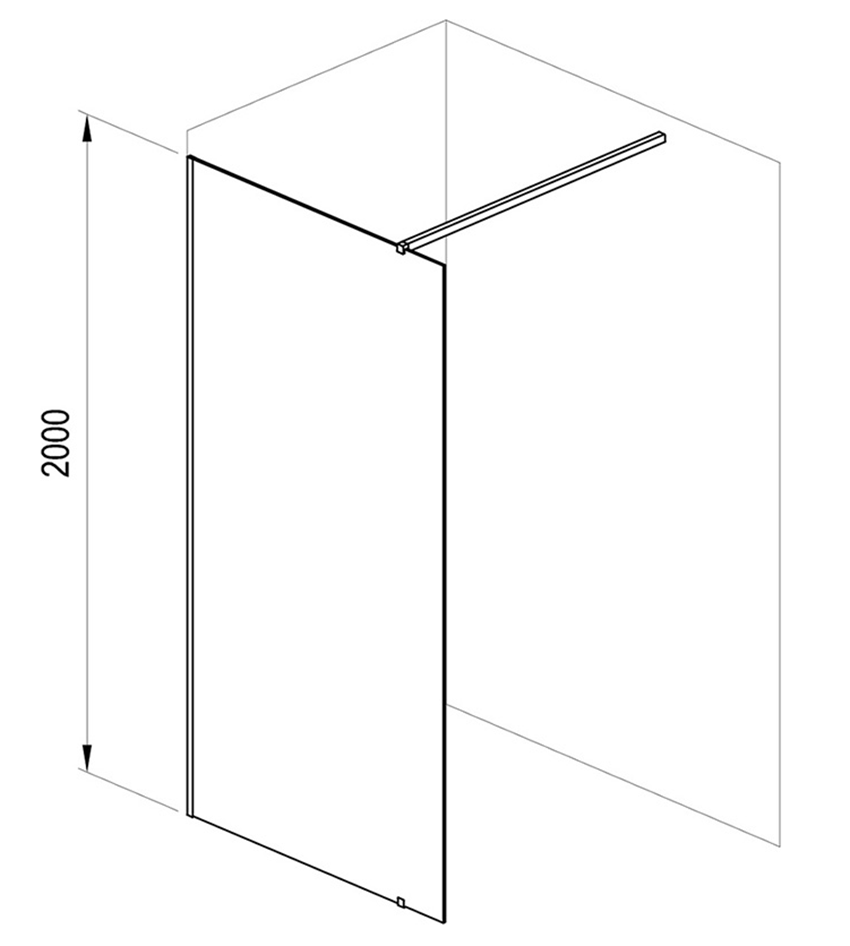 Kabina walk-in Ravak GW9WG0C00Z1 rys techniczny