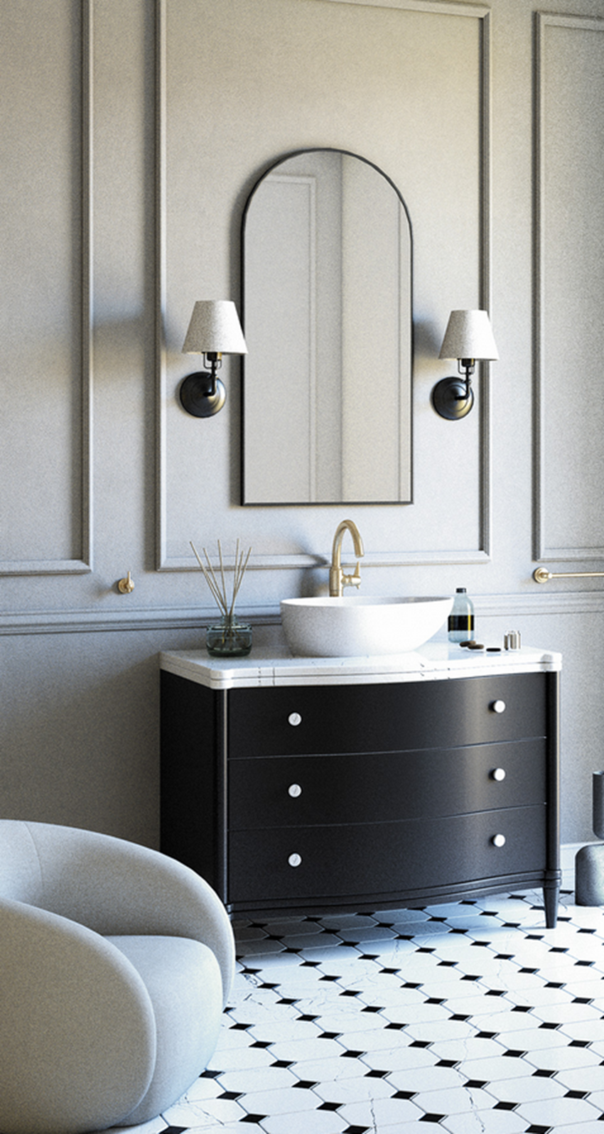 Lustro wiszące w ramie 100x50 cm nero Deante Silia