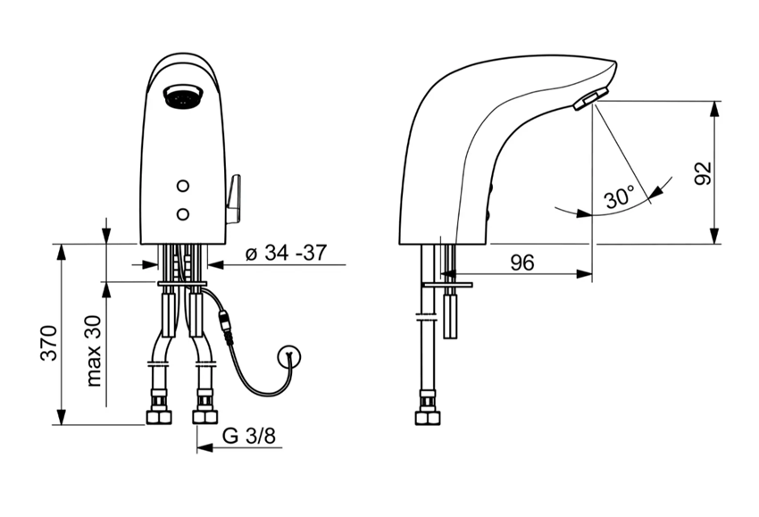 Bateria umywalkowa Oras Electra 6123FZ rys