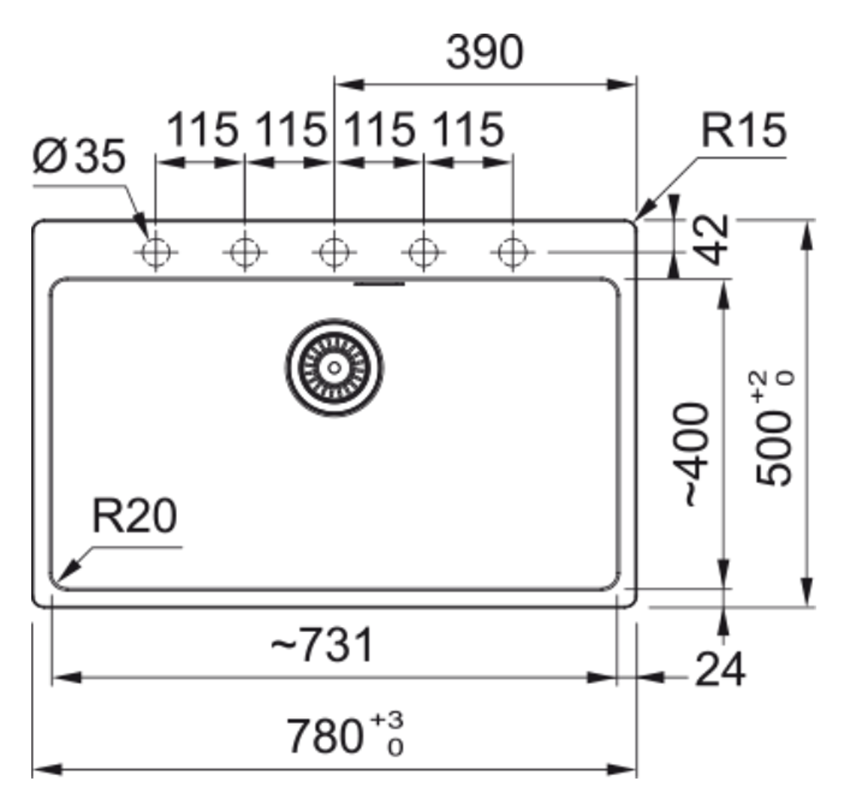 Zlewozmywak Franke Maris MRG 610-73 FTL 114.0716.337 rys techniczny