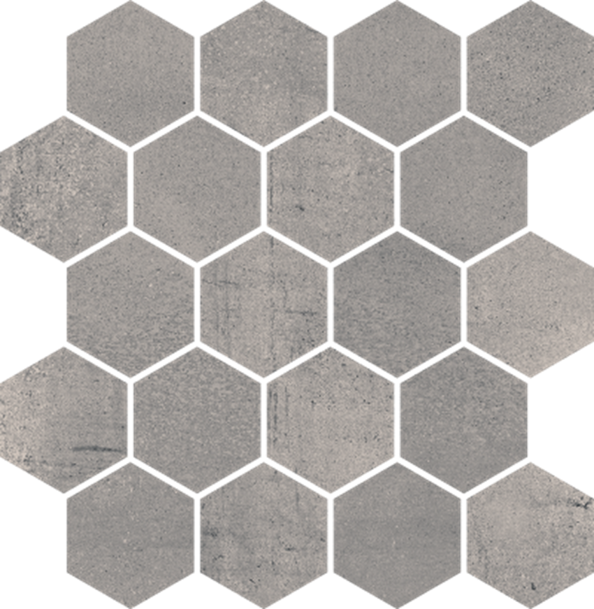 Paradyż Space Grafit Mozaika Cięta Hexagon Mat.