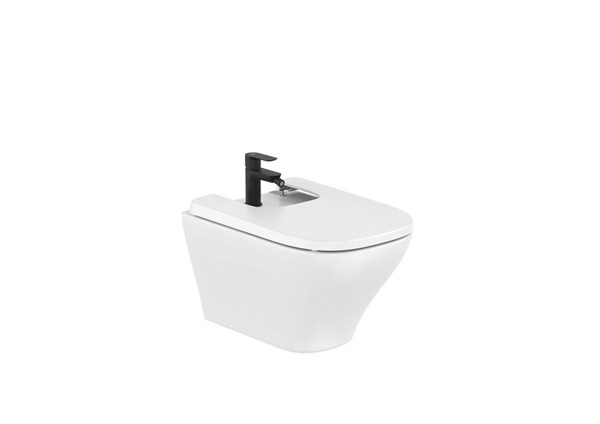 Bidet podwieszany bez pokrywy 36x53 cm biały Roca Optica