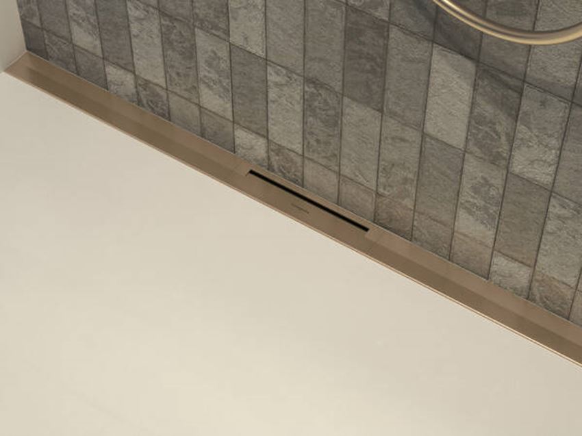 Element zewnętrzny odpływu liniowego 1000 z możliwością przycięcia montaż przyścienny brąz szczotkowany Hansgrohe RainDrain Flex