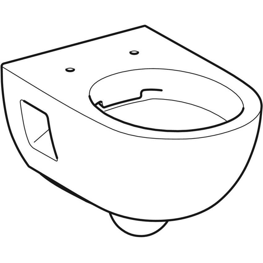 Miska WC wisząca Rimfree częściowo ukryte mocowania bez deski biała Geberit Selnova Premium rysunek
