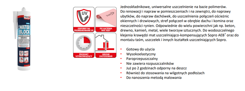 Uszczelniacz uniwersalny hybrydowy Sopro Racofix WB 588 karta techniczna