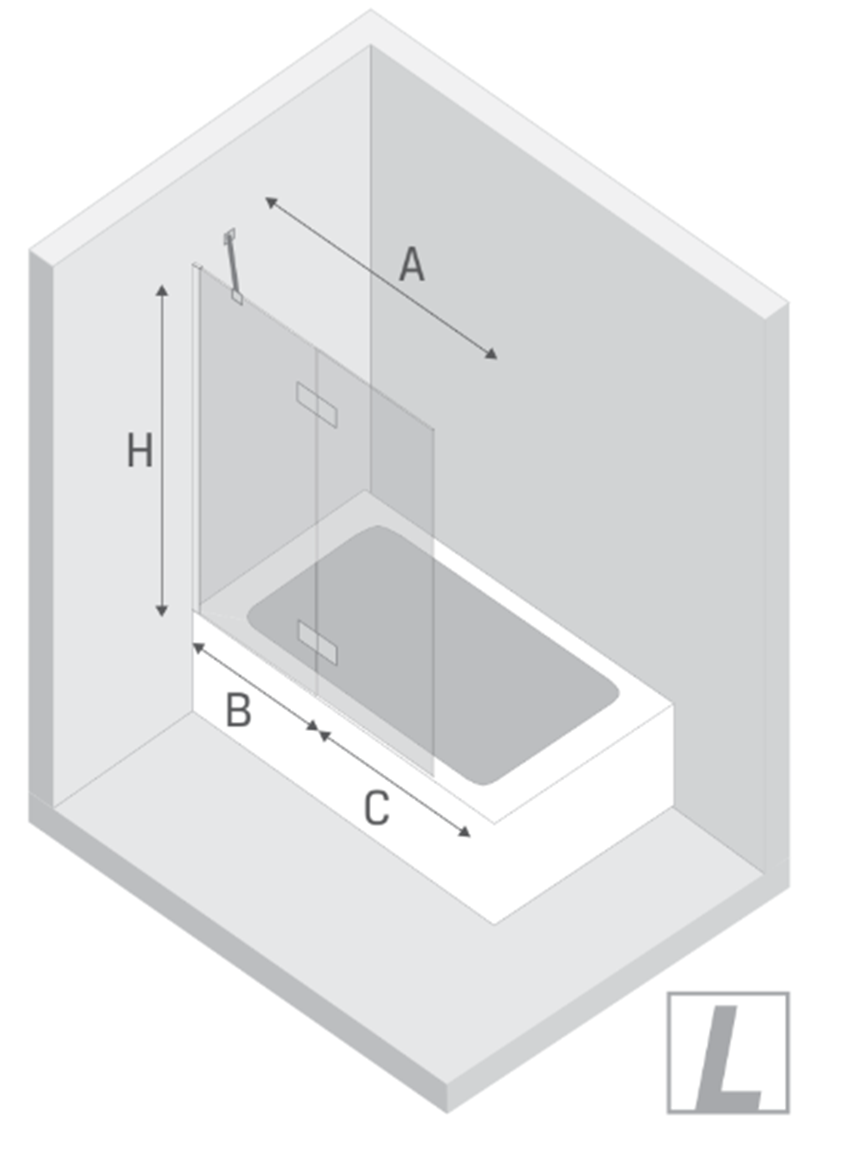Parawan nawannowy New Trendy Nesta Black P-0233 rys techniczny