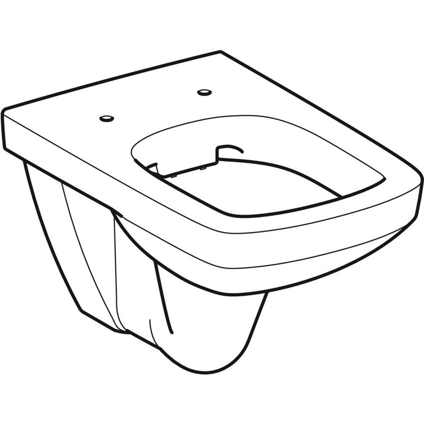 Miska WC wisząca Rimfree bez deski biała Geberit Selnova Square rysunek