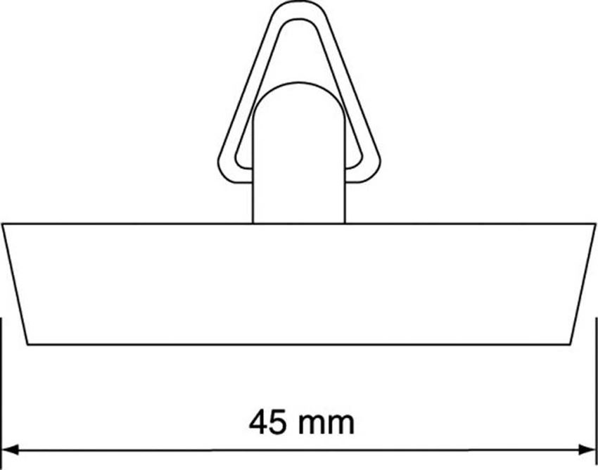 Korek gumowy 45 mm do łańcuszka McAlpine rysunek techniczny