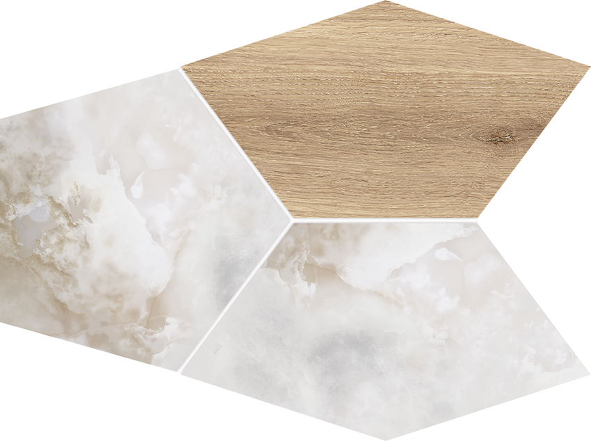 Dekor gresowy 28x31 cm Tubądzin Onice Bianco Wood MAT