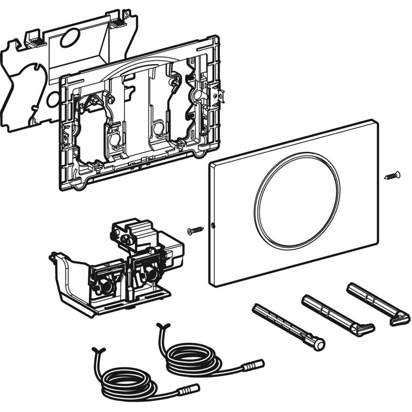 Elektroniczny zestaw uruchamiający WC zasilanie sieciowe Sigma10 12 cm do poręczy ściennej Geberit Sigma10 rysunek