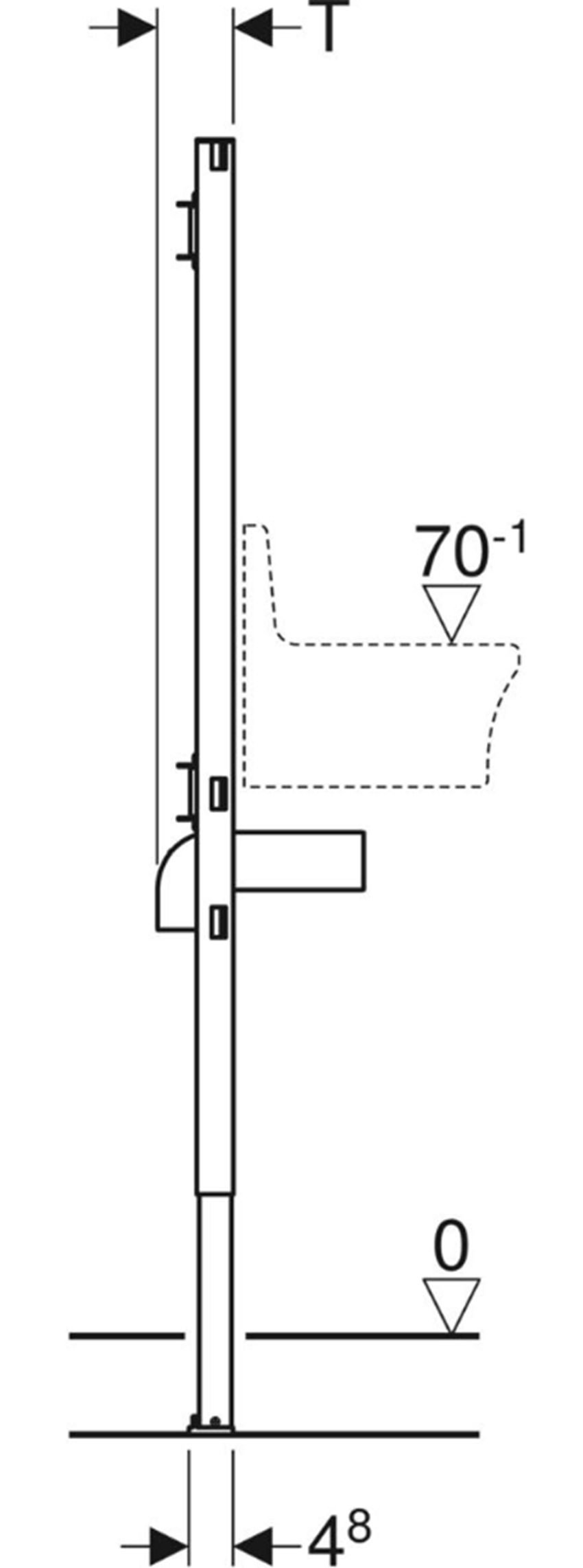 Element montażowy Geberit Duofix 111.450.00.1 rys techniczny