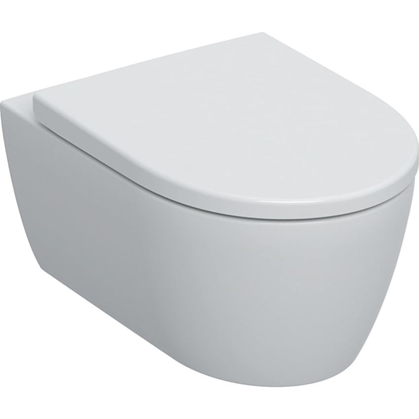 Miska WC wisząca Rimfree ukryte mocowania z deską biała Geberit iCon
