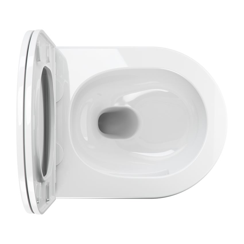 Miska WC wisząca bezkołnierzowa SILENT POWER z deską wolnoopadającą 49x37 cm biały połysk Ommnires Ottawa