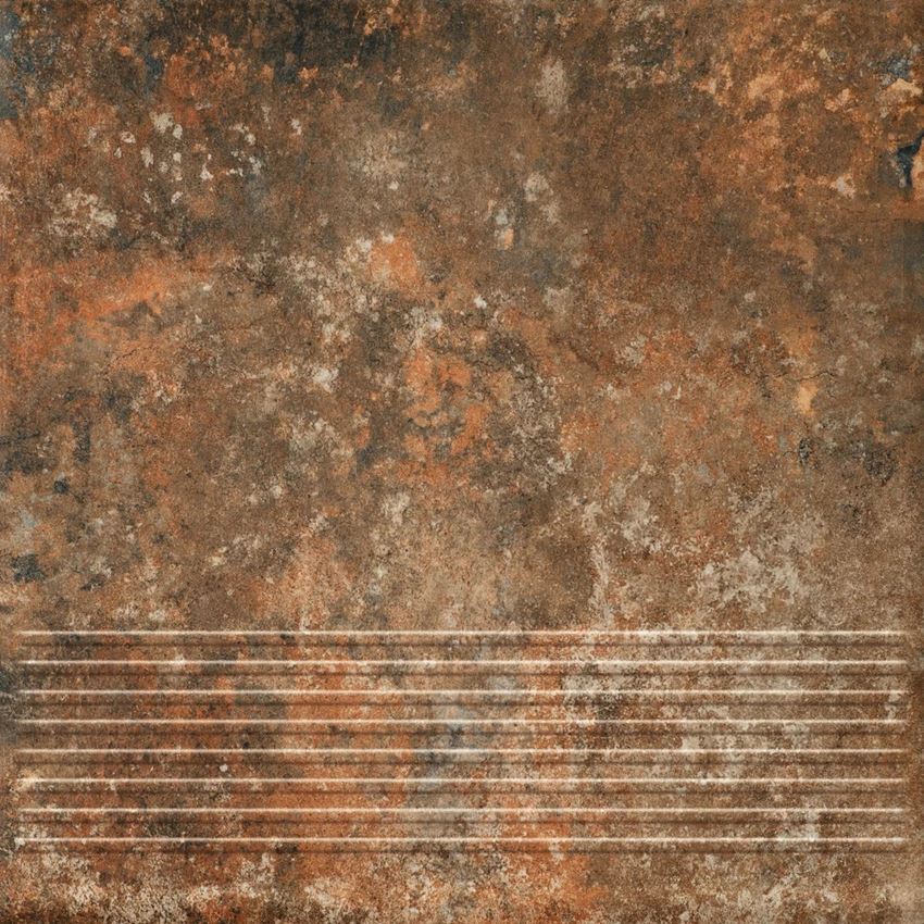 Płytka stopnicowa 30x30 cm Paradyż Arteon Brown Stopnica Prosta