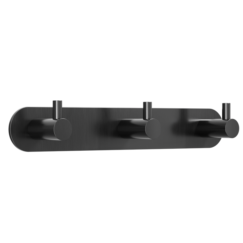 Listwa - 3 haczyki na ręczniki black gun metal IÖ Luvia