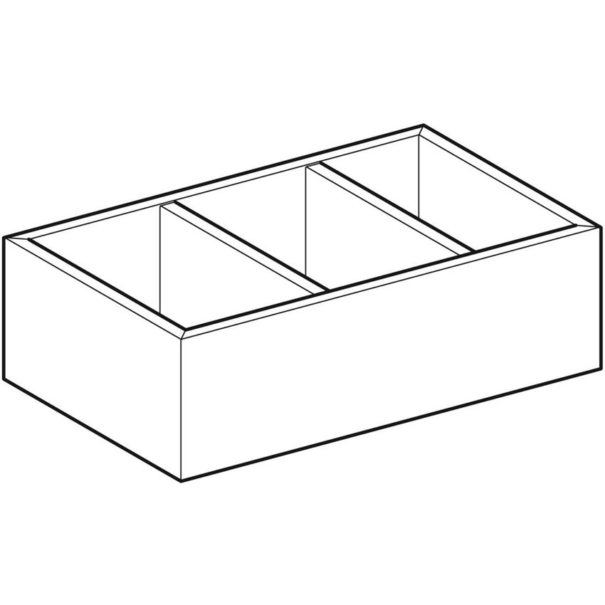 Wkład do szuflady dolnej podział w kształcie litery H Geberit Smyle Square rysunek