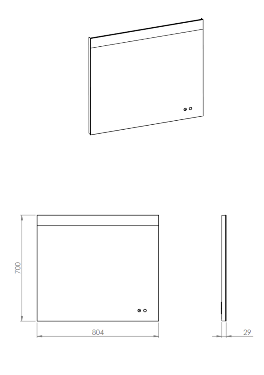 Lustro LED 80x70 cm Elita Eva rysunek