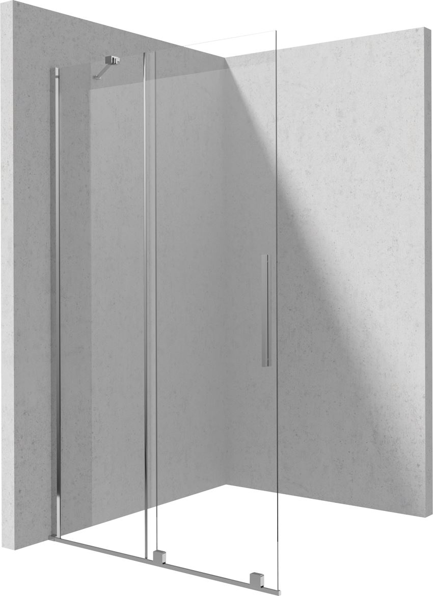 Kabina prysznicowa walk-in przesuwna szkło przezroczyste profile chrom 120x195 cm Deante Jasmin