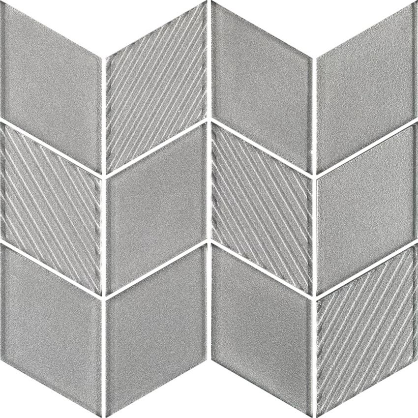 Mozaika 20,5x23,8 cm Paradyż Uniwersalna Mozaika Szklana Silver Romb