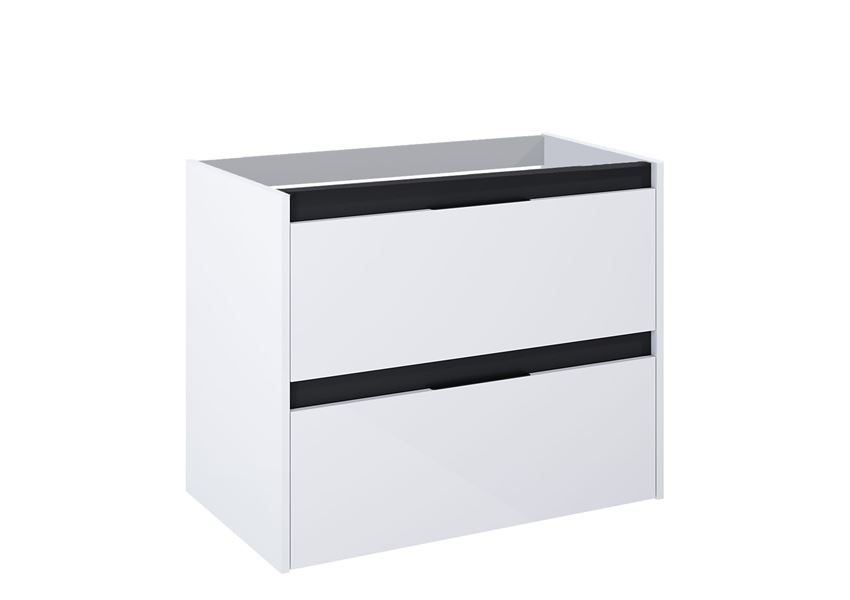 Szafka łazienkowa 80 cm z 2 szufladami biały połysk+czerń Roca Alpine
