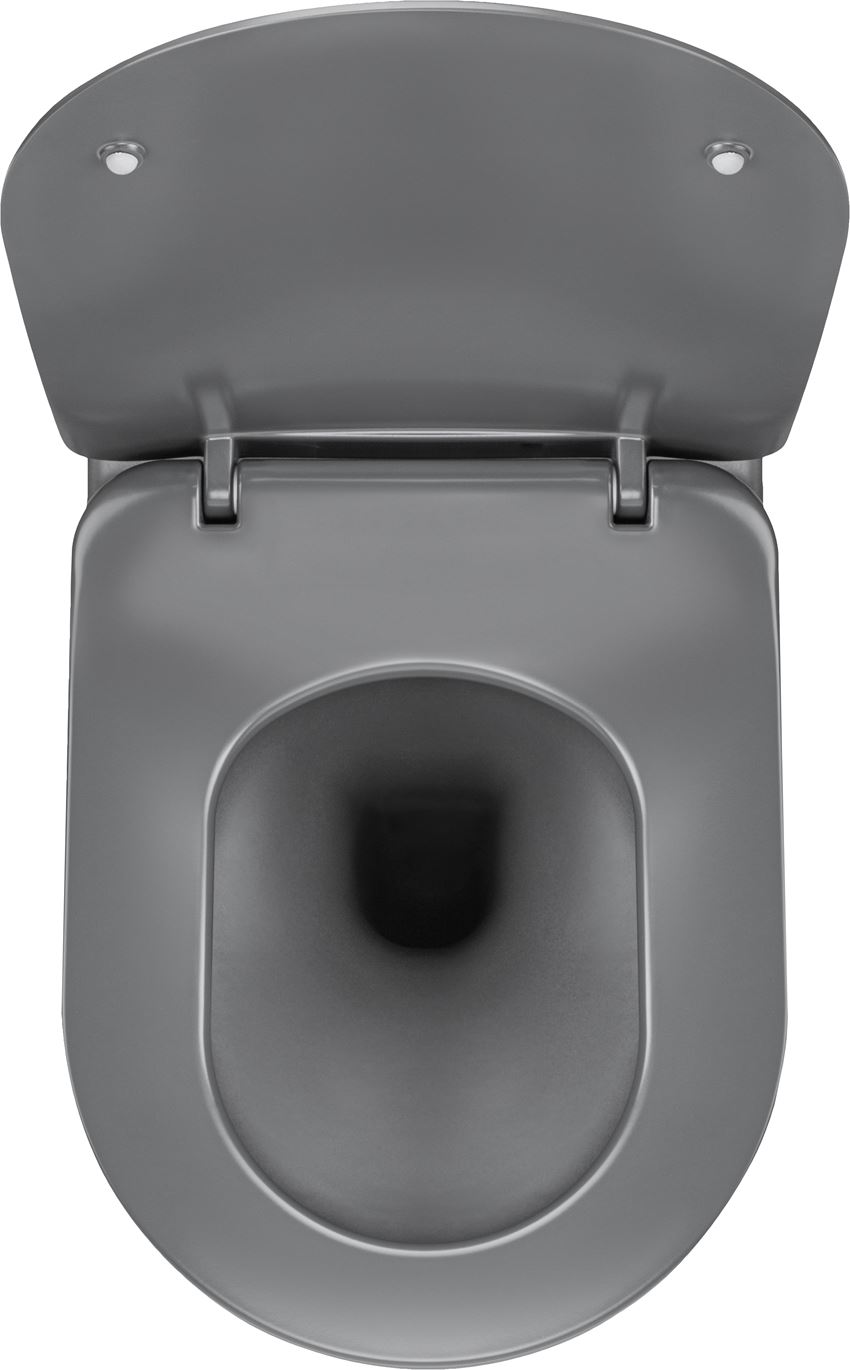Miska WC bezkołnierzowa z deską SLIM Deante Peonia titanium