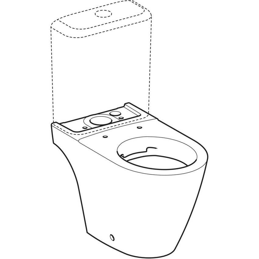 Miska WC stojąca Rimfree do spłuczki nasadzanej bez deski biała/KeraTect Geberit iCon rysunek