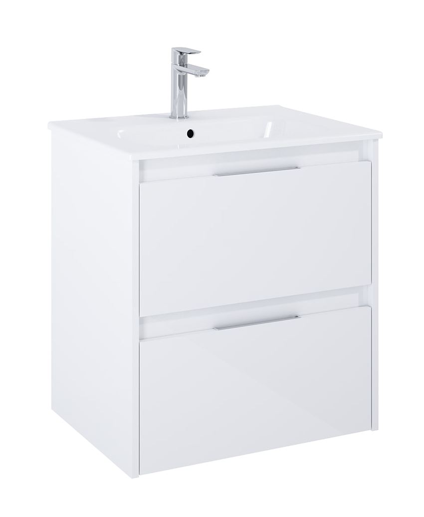 Szafka podumywalkowa 60 cm z 2 szufladami biały połysk Roca Alpine