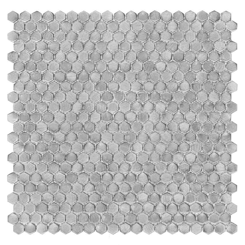 Mozaika metalowa 30x30 cm Dunin Metallic Allumi Silver Hexagon 14