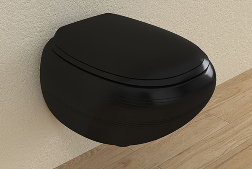 Miska WC wisząca z deską wolnoopadającą Glossy Black Bocchi Strata