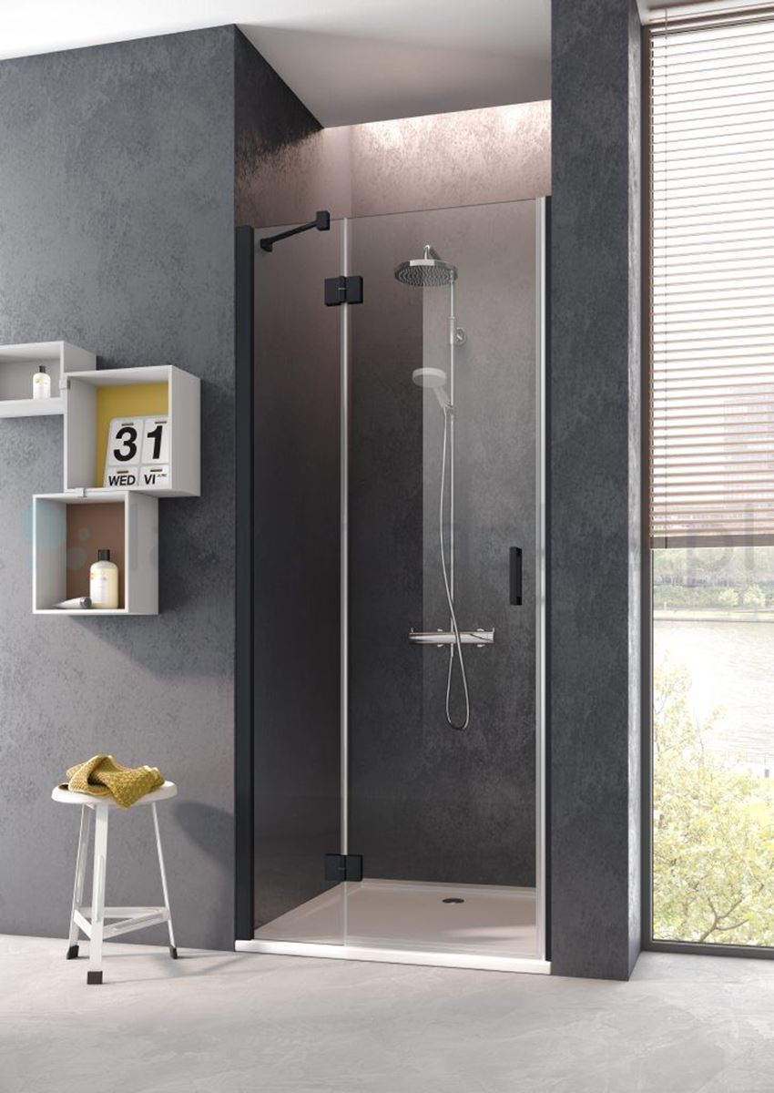 Drzwi prysznicowe wnękowe lewe z polem stałym 90x200 cm Kermi Osia