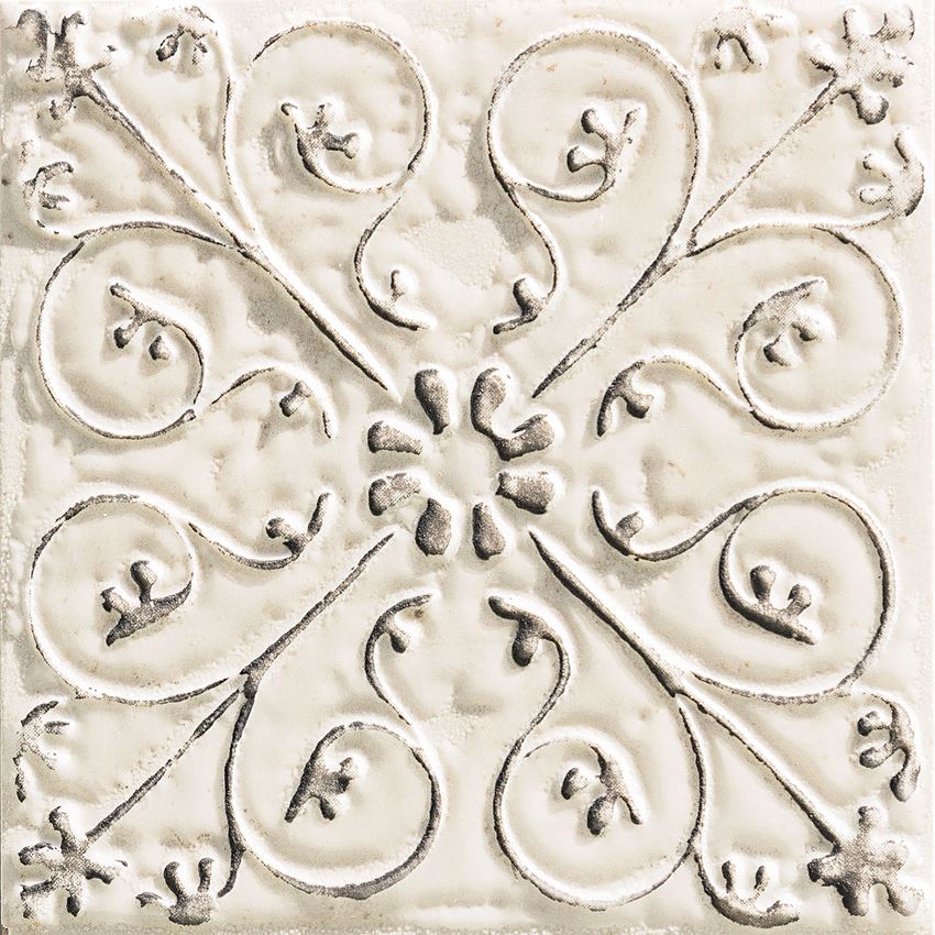 Dekor ścienny 8 różnych wzorów pakowanych losowo 14,8x14,8 cm Tubądzin Tinta White