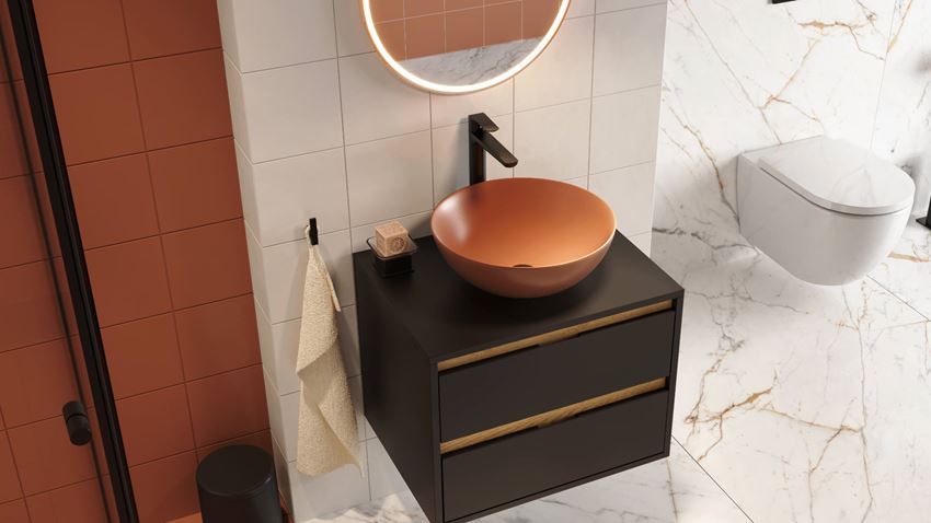 Bateria umywalkowa wysoka czarny soft Excellent Clever 2.0