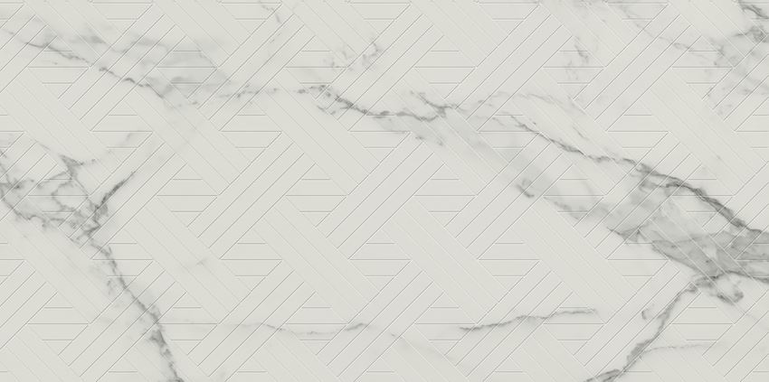 Płytka dekoracyjna 29,8x59,8 cm Paradyż Carrastone White Ściana Rekt. Dekor Mat