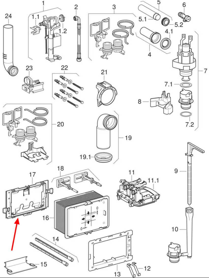 Ramka do montażu tunelu Geberit TECHNIC GT 99400113000