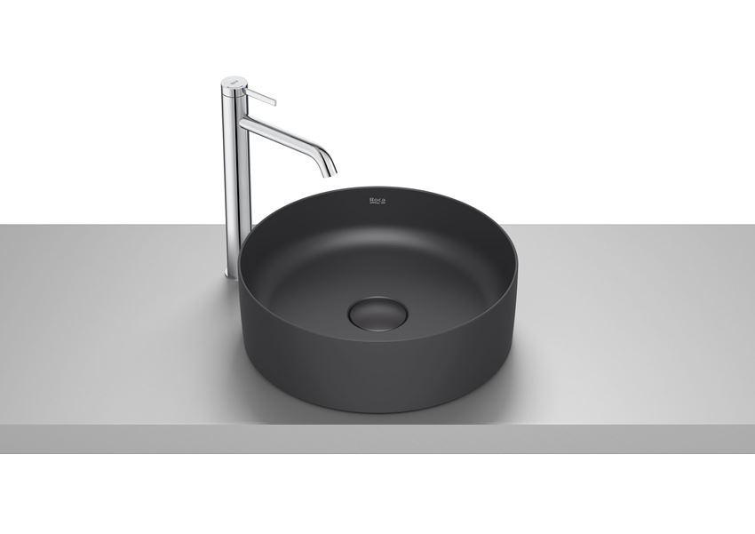 Umywalka nablatowa 39 cm czarny mat Roca Terra