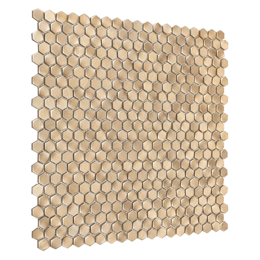 Mozaika metalowa 30x30 cm Dunin Metallic Allumi Gold Hexagon 14