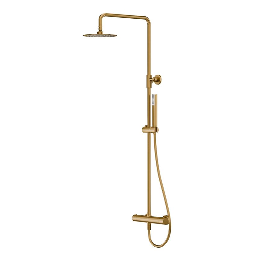 Zestaw prysznicowy natynkowy z baterią termostatyczną brushed gold IÖ Luvia