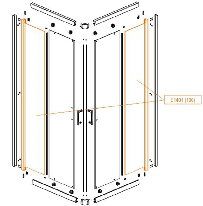 Element stały prosty- szkło hartowane Sanplast