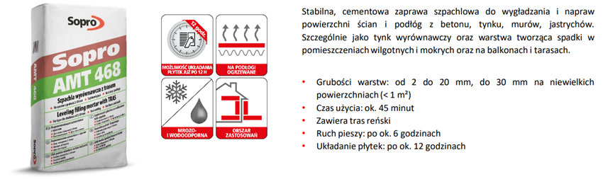 Szpachla wyrównawcza Sopro AMT 468/25 karta techniczna