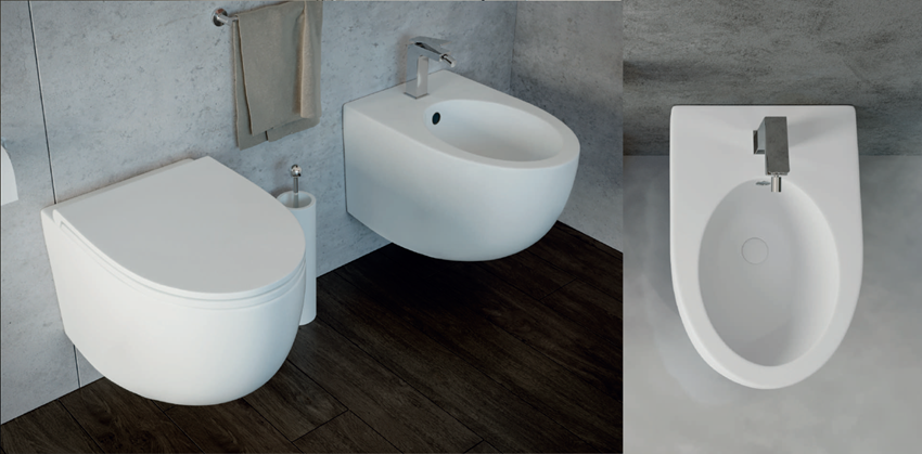 Bidet wiszący 53x36 cm biały połysk Excellent Bull