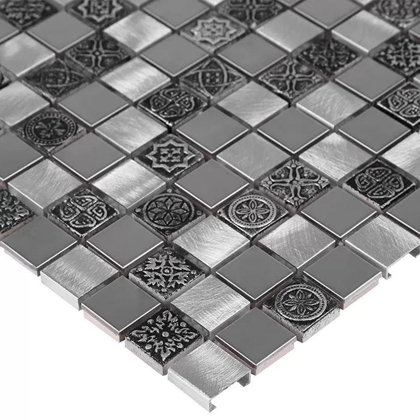 Mozaika metalowa 30x30 cm Dunin Metallic Allumi Grey mix 23