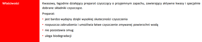 Preparat do czyszczenia Sopro 716 karta techniczna