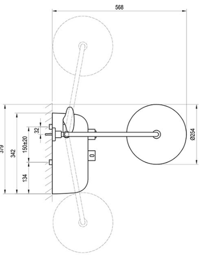 Zestaw prysznicowy Ravak Termo TE 094.01 X070161 rys techniczny