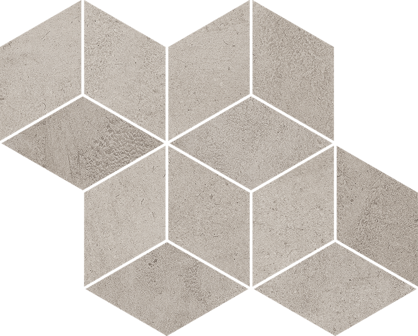 Mozaika 20,4x23,8 cm Paradyż Pure City Grys Mozaika Prasowana Romb Hexagon