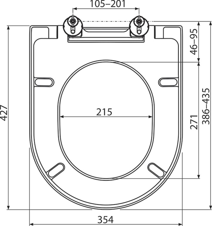 Deska WC wolnoopadająca Ravak Uni Chrom rysunek