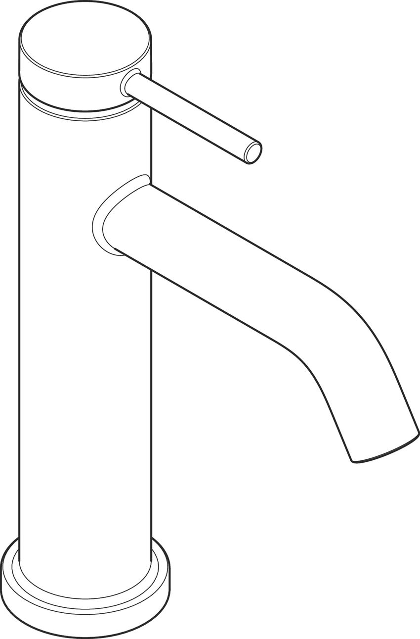 Bateria umywalkowa 110 EcoSmart+ bez kompletu odpływowego Hansgrohe Tecturis S rysunek