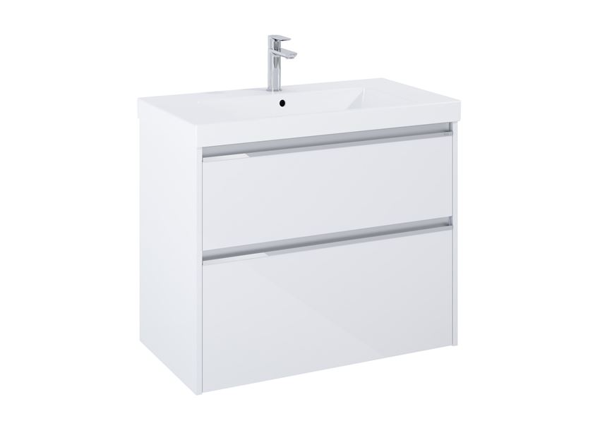 Szafka łazienkowa 80 cm z 2 szufladami biały połysk Roca Gap Pro