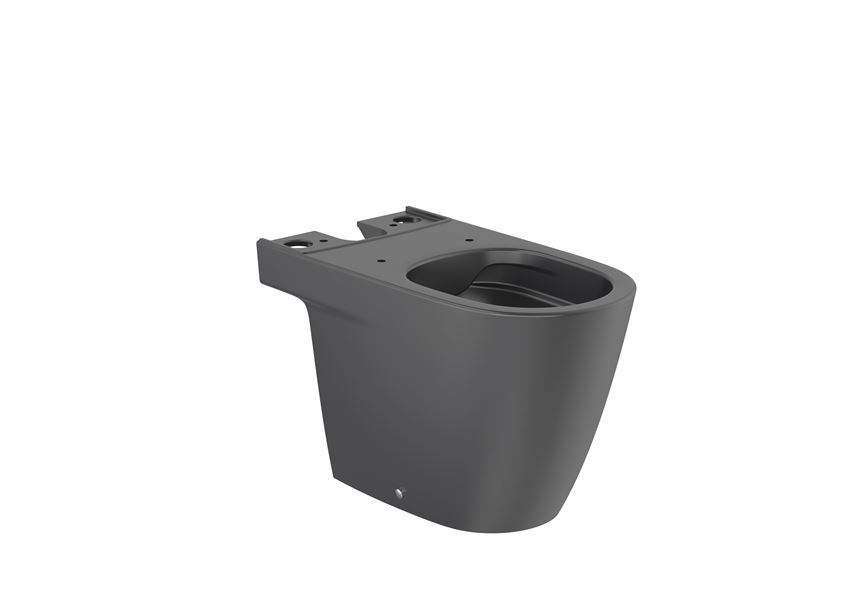 Miska WC do kompaktu Rimless bez deski odpływ podwójny 36x67,5x42 cm czarny mat Roca Ona