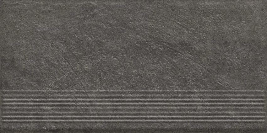 Płytka stopnicowa 30x60 cm Paradyż Carrizo Basalt Stopnica Prosta Struktura Mat