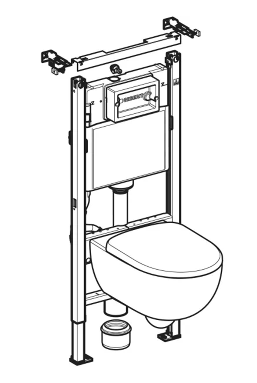 Zestaw ze stelażem Geberit Duofix Basic 118.345.00.2 rys techniczny